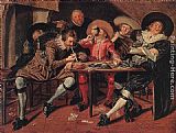 Famous Party Paintings - Merry Party in a Tavern